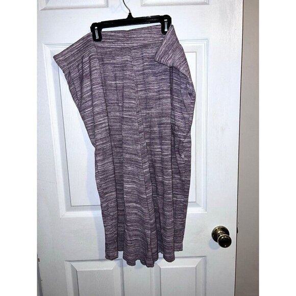 LOGO LOUNGE Womens Heather Purple Wide Leg Pull On Capri Pants Sz 1X - Picture 5 of 10
